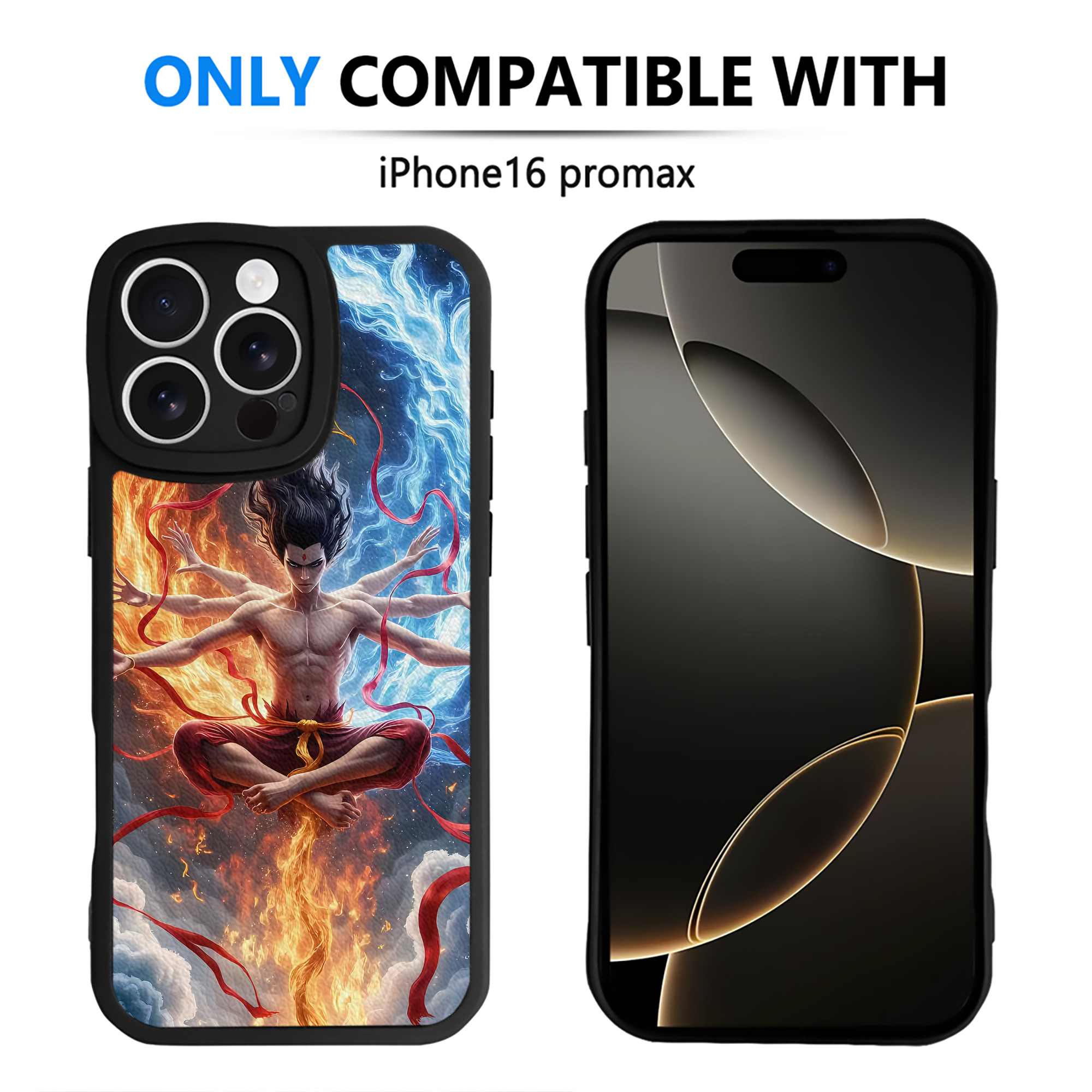 （画像用） Ne Zha 2 ナタ 魔童の大暴れ 【iPhone 16シリーズ対応】シリコンスマホケース（レザー調） 材質：シリコン
